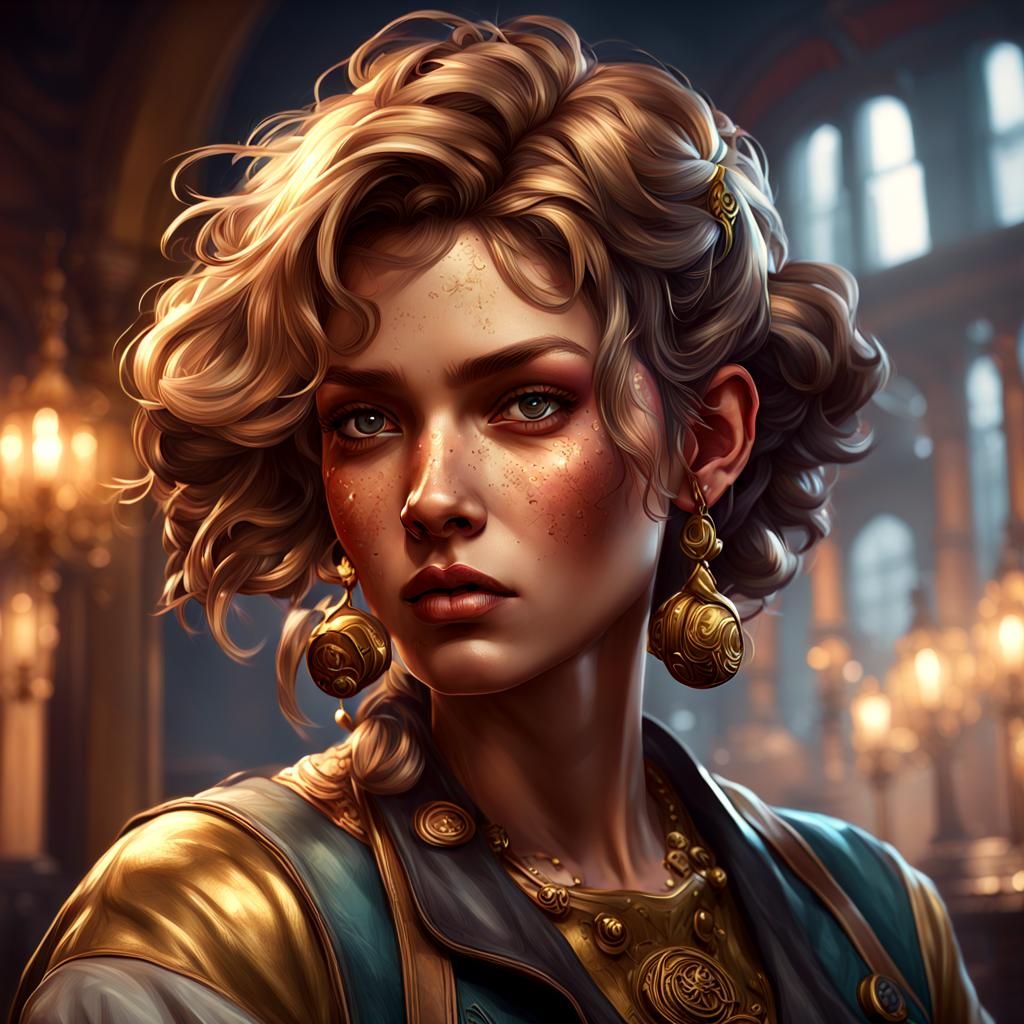 Hyperdetailed Portrait of Brass Knuckle Betty