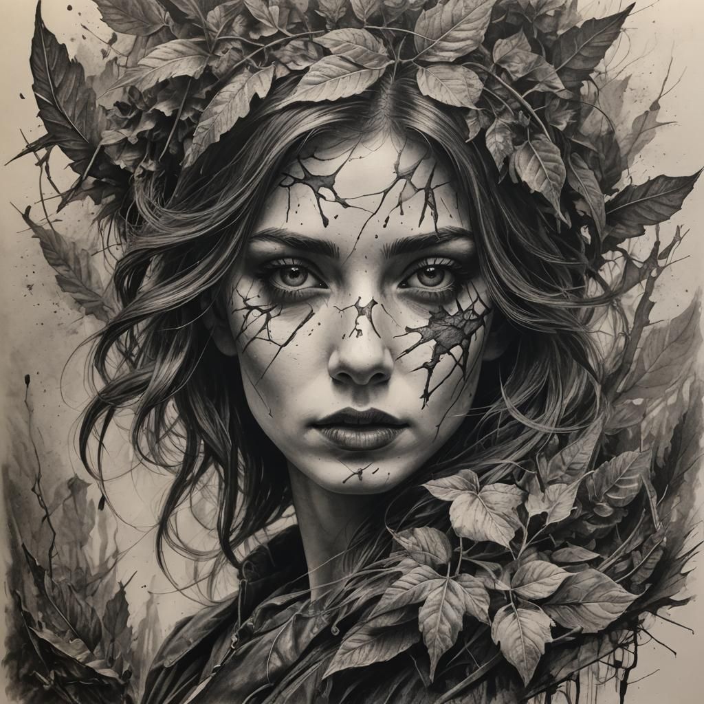 Hyperdetailed Charcoal Drawing Art