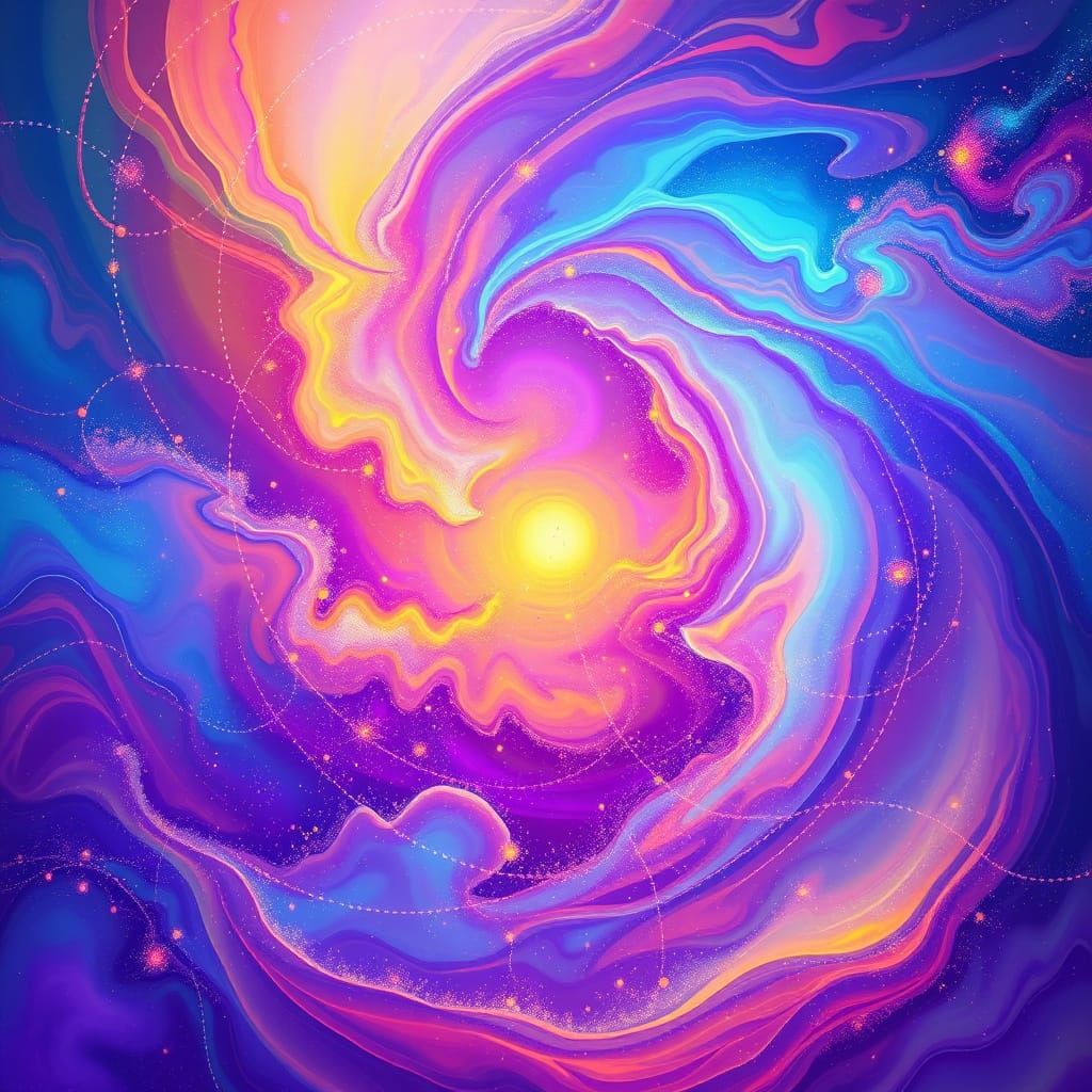Cosmic Wonder: Abstract Nebula Digital Painting