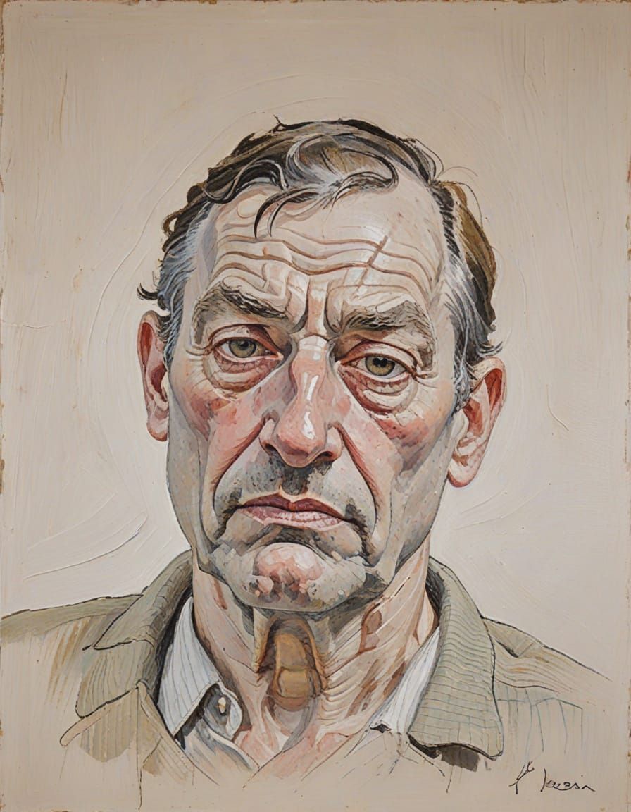 Expressive Oil Portrait with Vibrant Colors