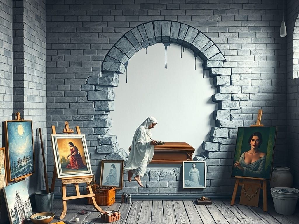 Mysterious Ghost Artist Paints Illusionary Hole in Castle Wa...