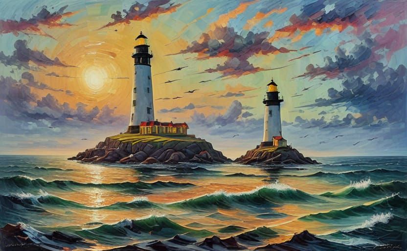 Lighthouse Keeper's Cottage on Windswept Cliff