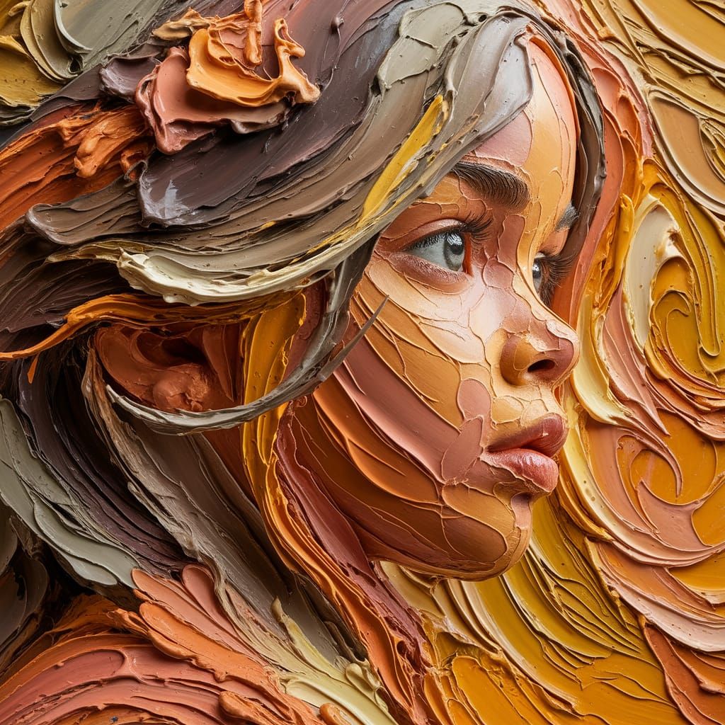 Impasto girls painting