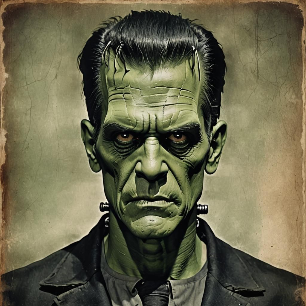 Frankenstein's Monster in Eerie Gothic Laboratory