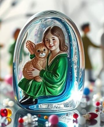 Enameled Glass Figurine Portrait