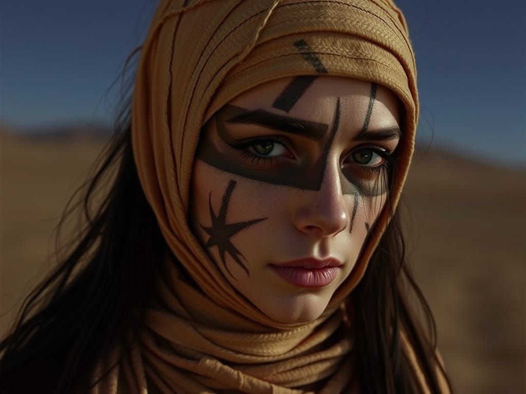 Surreal Desertpunk Goddess Possessed by Ancient Mummy