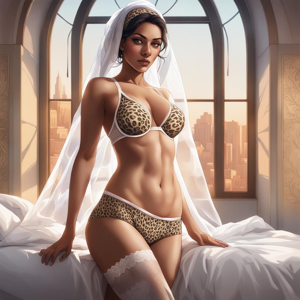 Woman in Bridal Veil: Hyperdetailed Concept Art