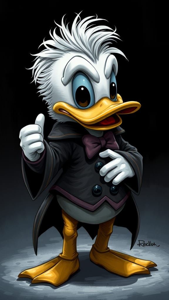 "Gothic Donald Duck the miser".
