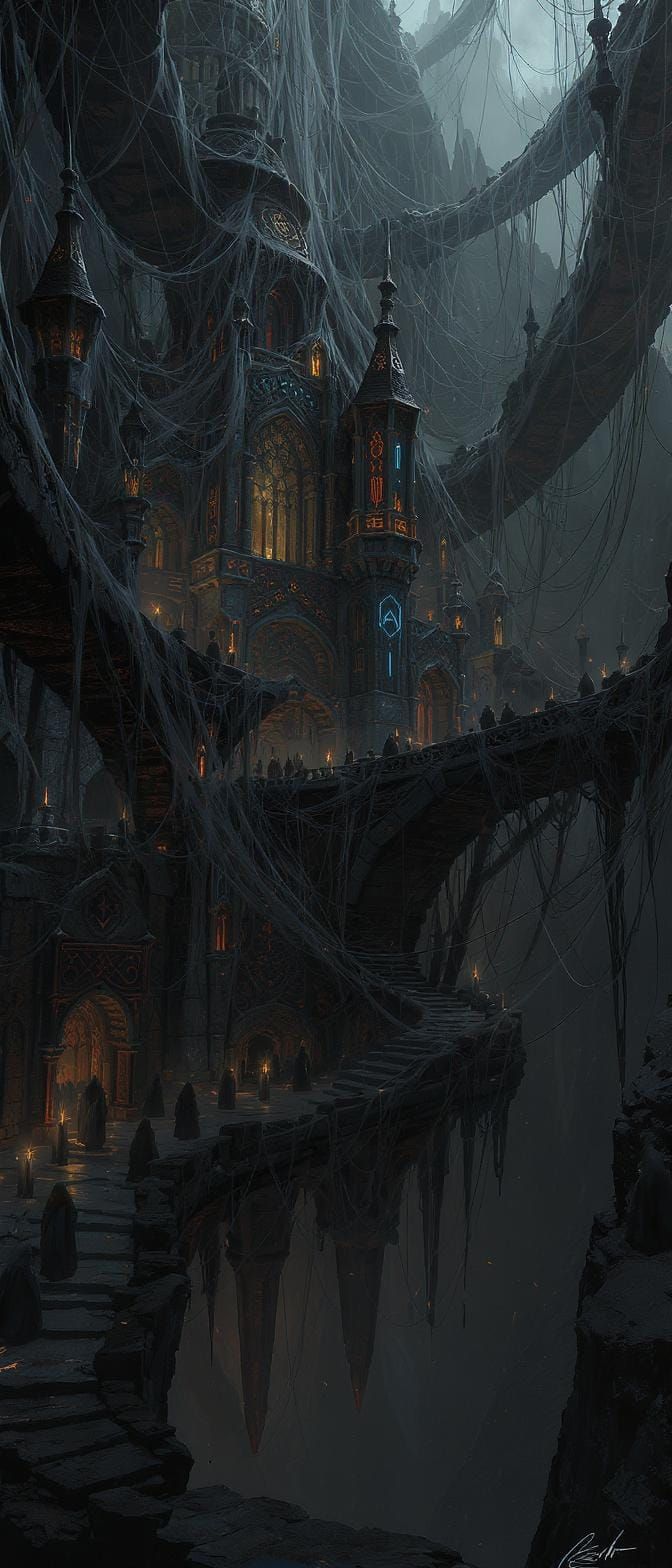 Supernatural City in Spiderweb Chasm