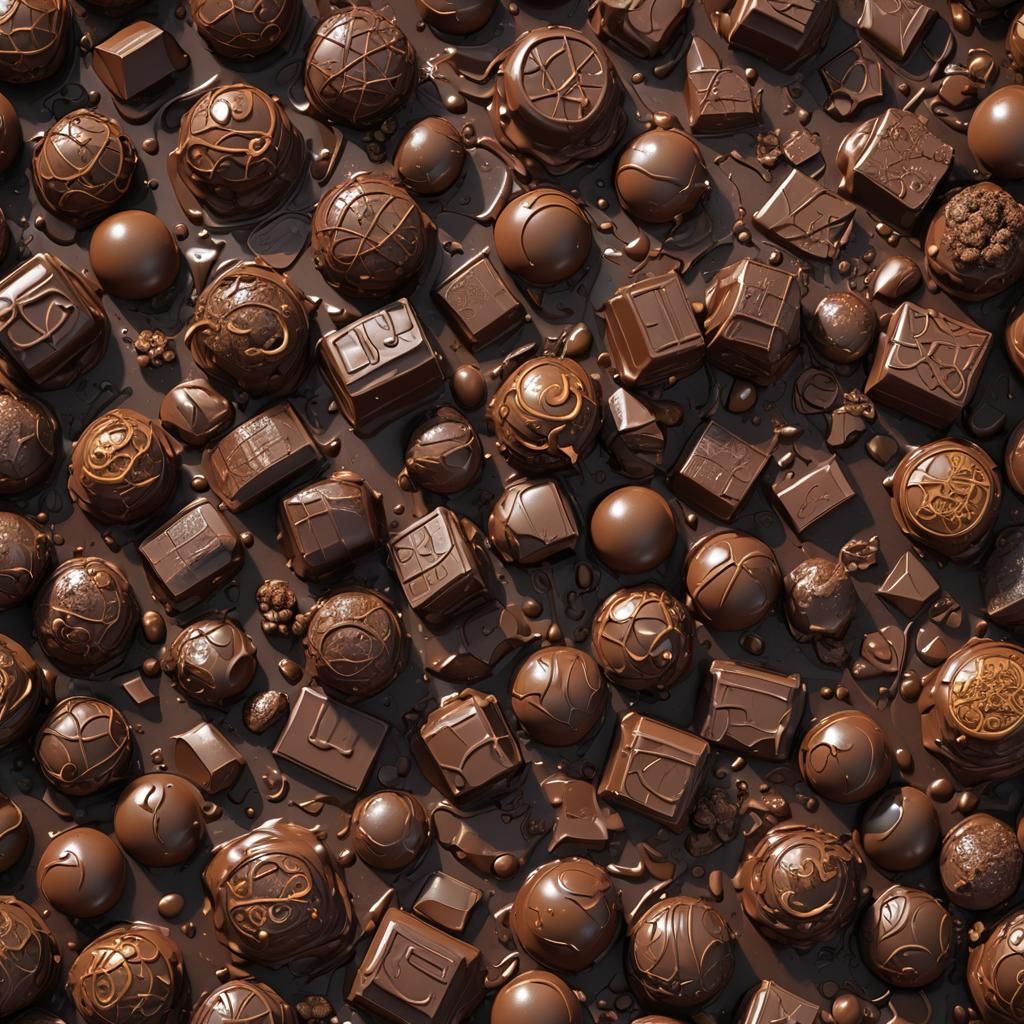 Detailed Matte Painting of Chocolate in Deep Color