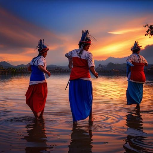 Filipino Singkil Dance in Water Village, Digital Art