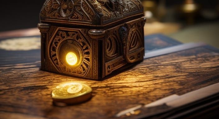 Mystical Artifact on Wizard's Table with Dynamic Lighting