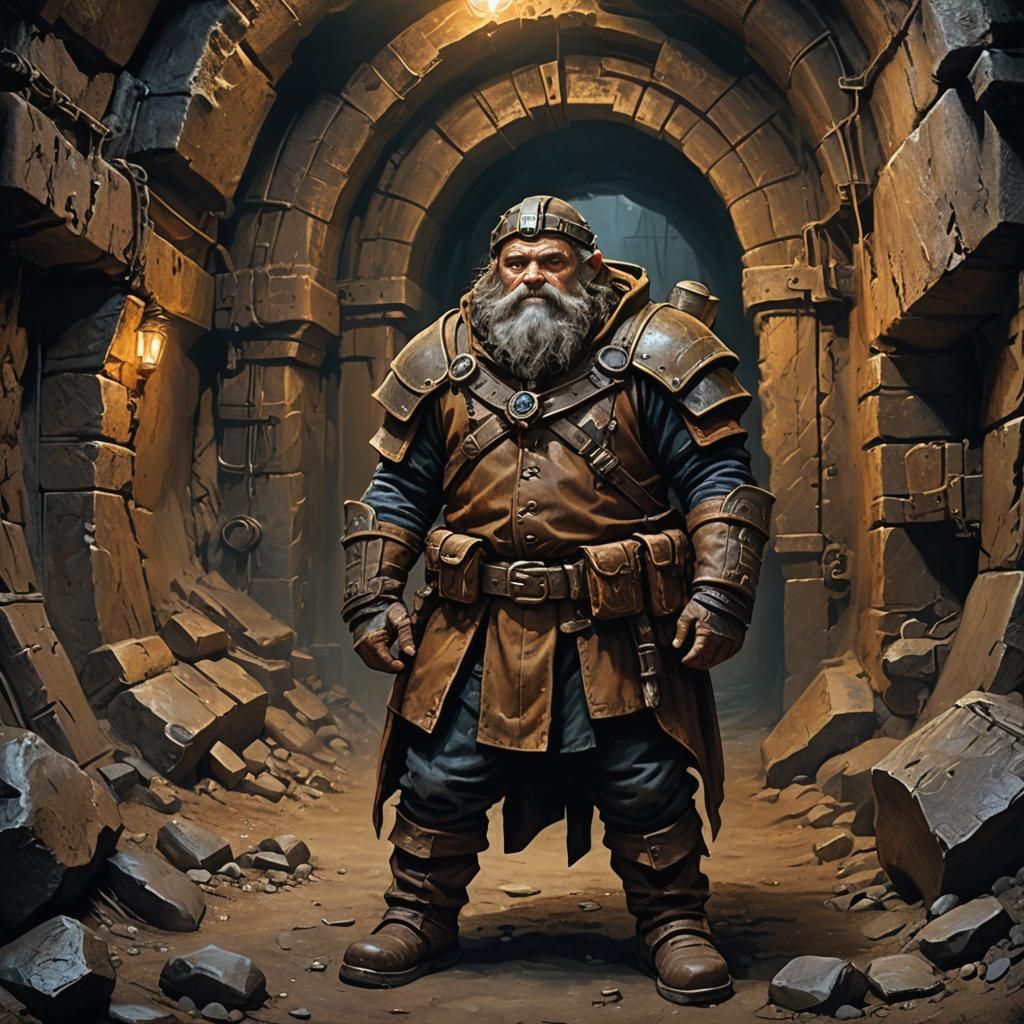Thrain the Dwarf Miner in Fantasy Realism