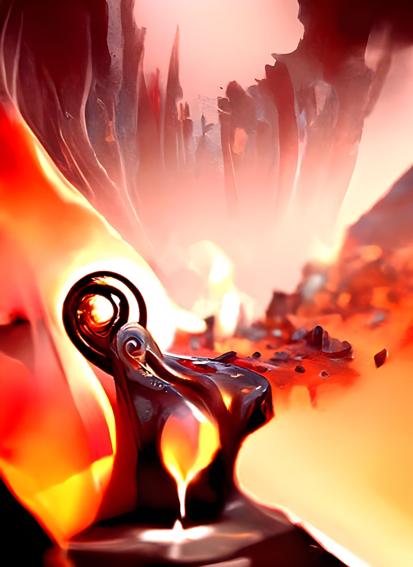 Blacksmith Forge with Sparks in Volumetric Lighting