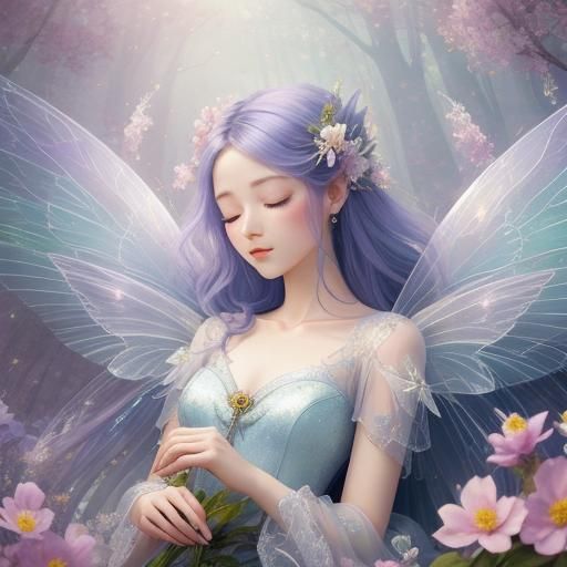 Ethereal Sleeping Fairy in Luminous Mist