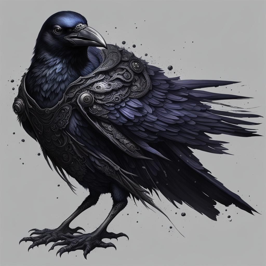 Dark Fantasy Raven Penguin Concept Art