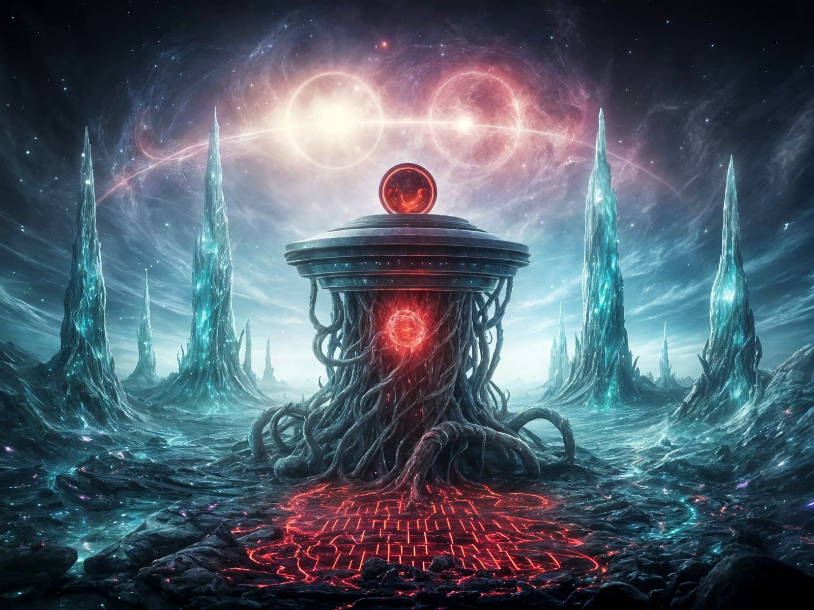 Ethereal High-Fantasy Landscape with Mysterious Control Pane...