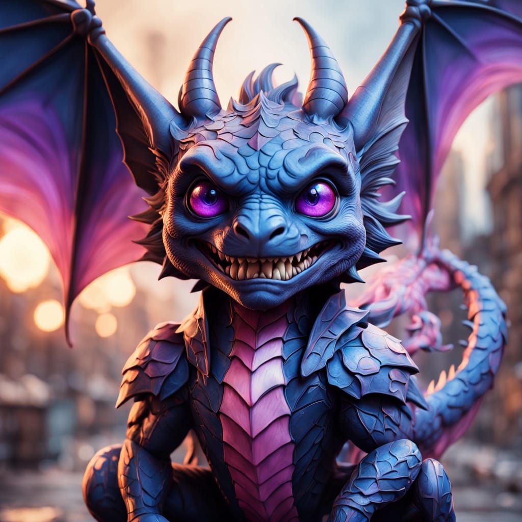 Vibrant Bat-Dragon in Polychromatic Graffiti Style