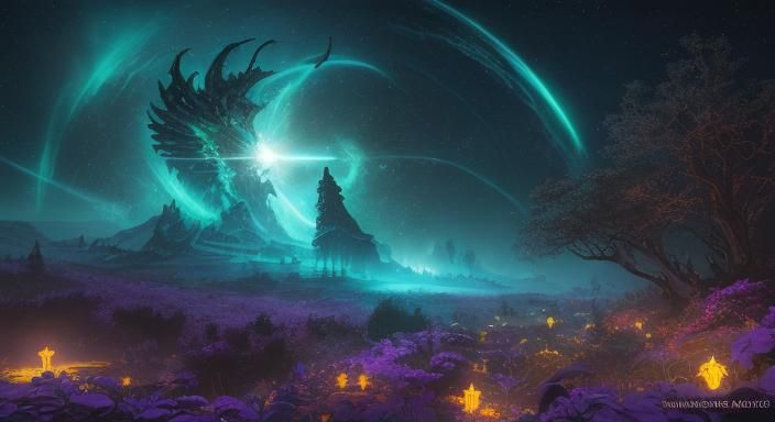 Cosmic Starscape in Game Cinematic Style