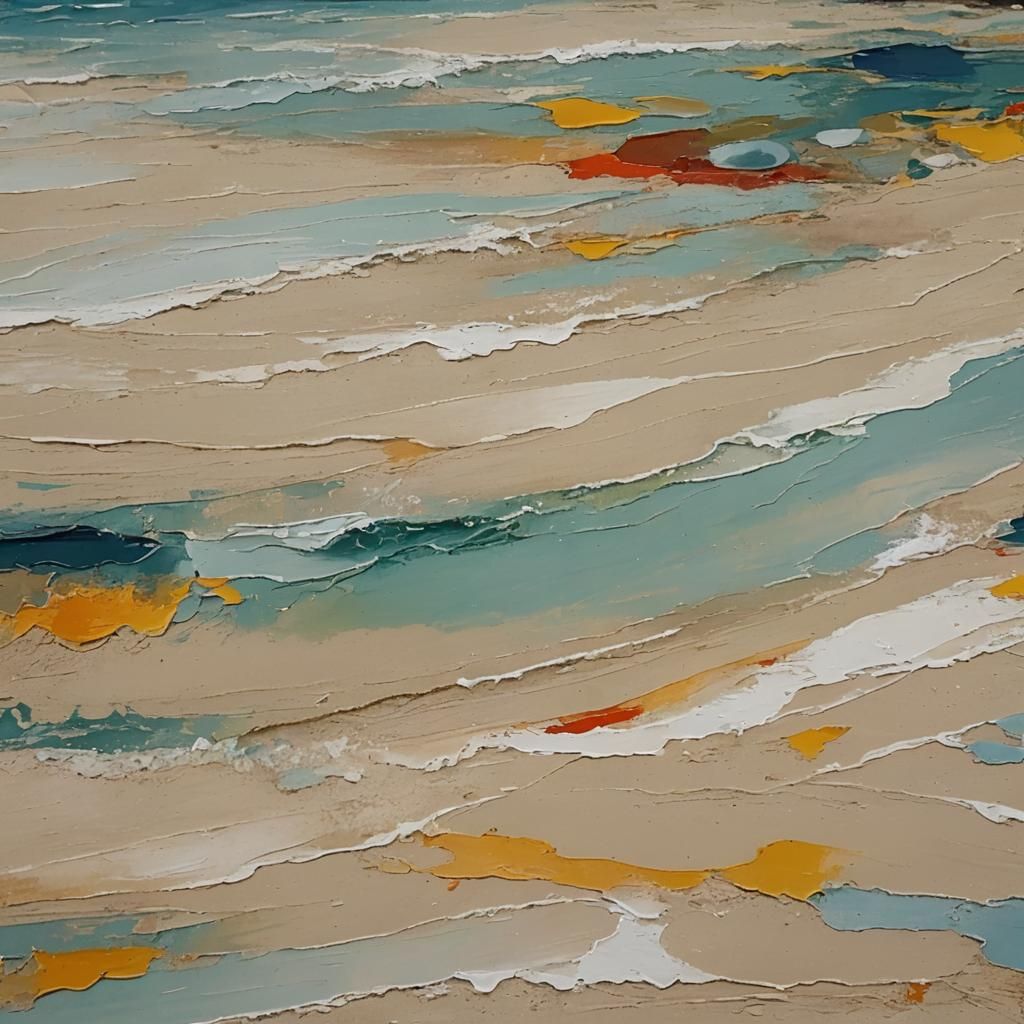 Abstract Beach Scene with Complementary Colors