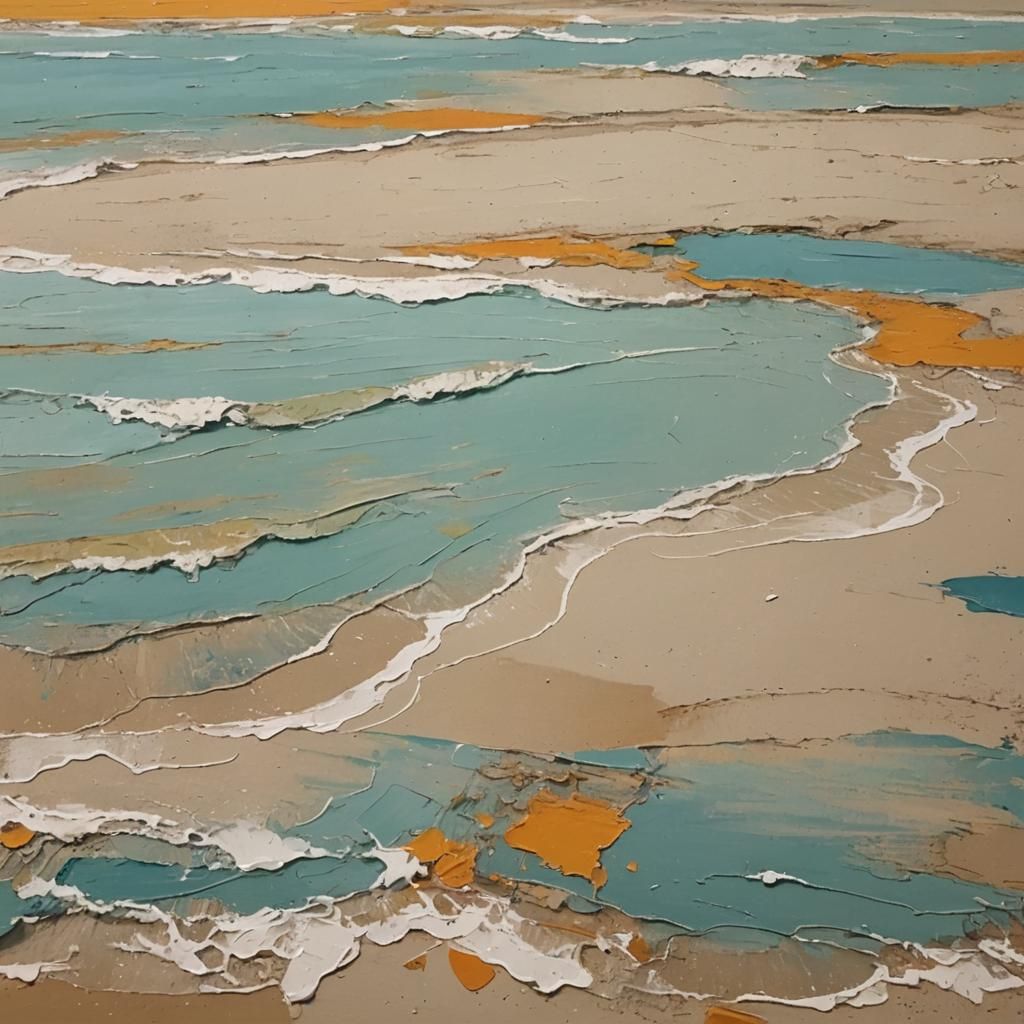 Abstract Beach Scene in Complementary Colors