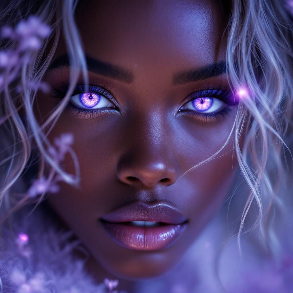 Amethyst-Eyed Woman: A Painterly Portrait