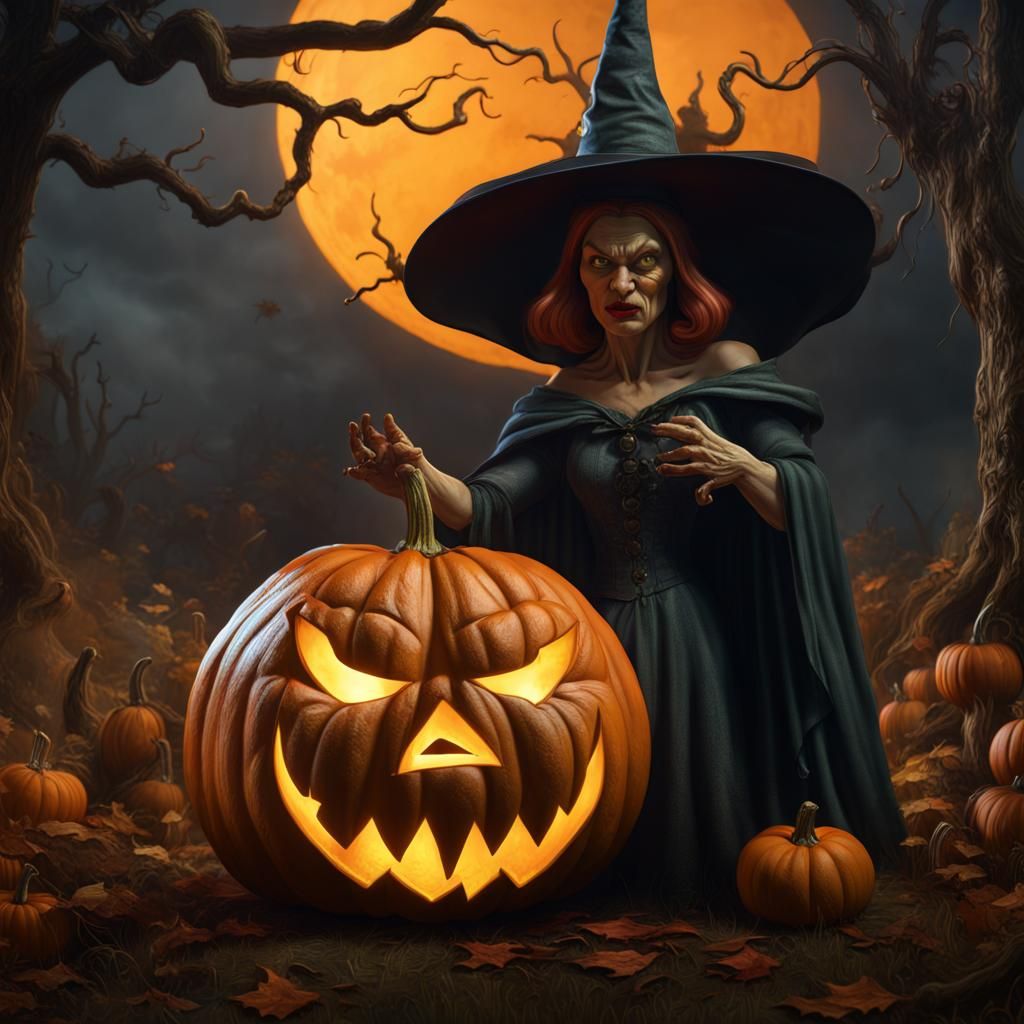 Wicked Witch Pumpkin Carving: Fantasy Art