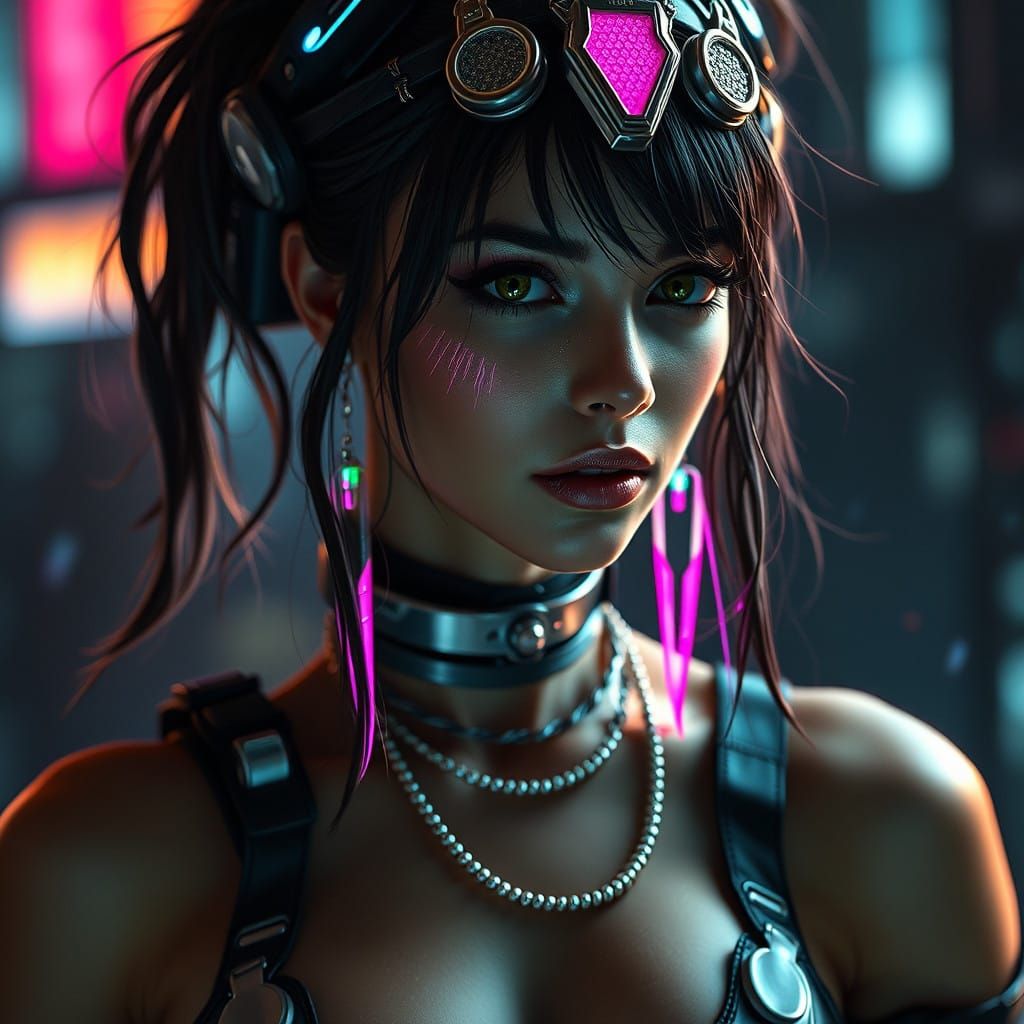 Cyberpunk Princess Unveiled in Stunning Photorealistic Detai...