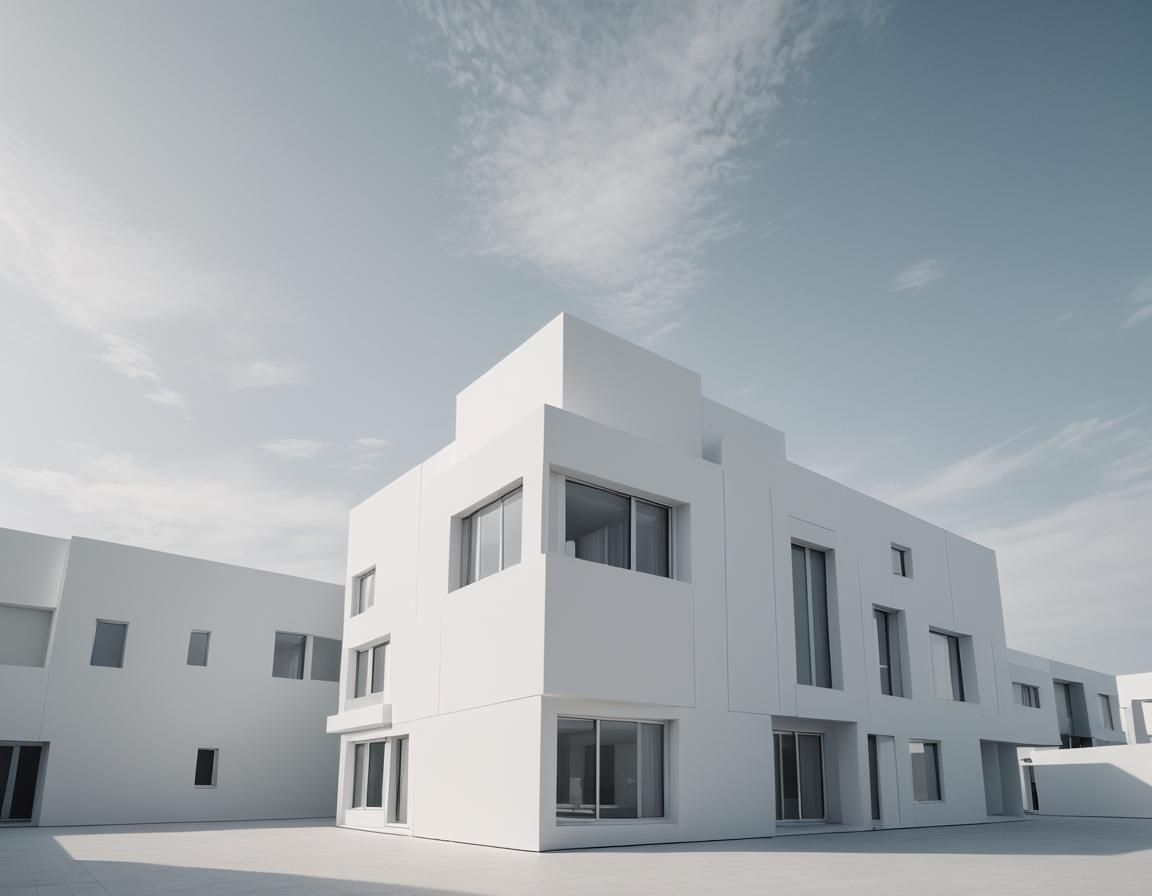 Minimalist White House: 3D Rendering in Cinematic Style