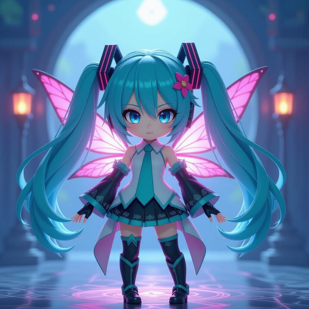 Chibi Hatsune Miku as Demonic Fairy Princess