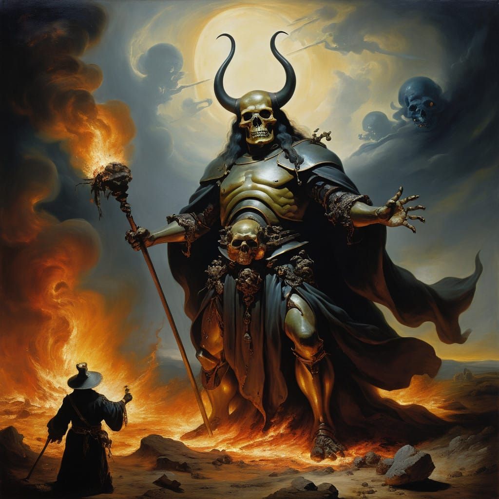 Fantasy Necromancer Navigates Pyroclasm war against Ogre Oil...