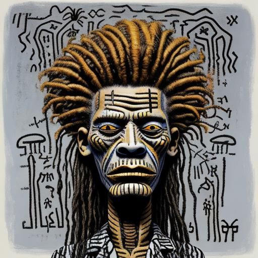 Shrunken Head in Surrealist Style