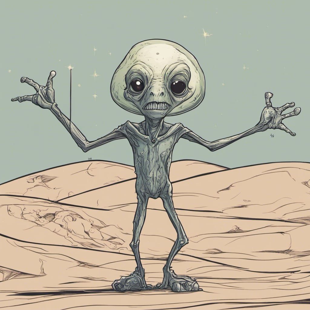 Whimsical AI Alien Portrait