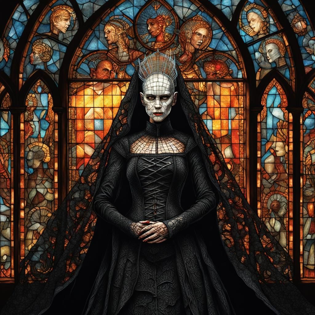 Hellraiser's Pinhead Bride in Digital Matte Painting