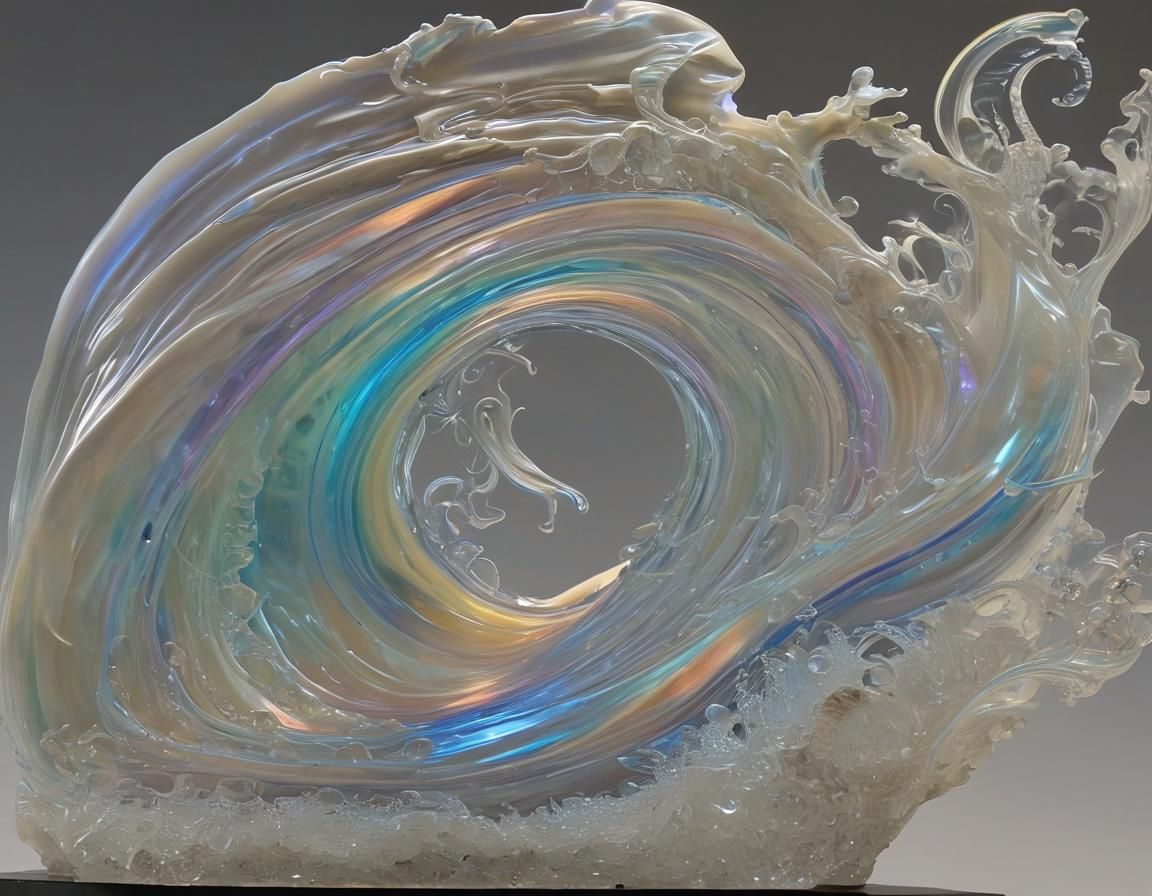 Spectrolite Opalescent Psychedelic Intricately Meticulously Ethereally Gossamer Inspirational Tsunami Sculpture