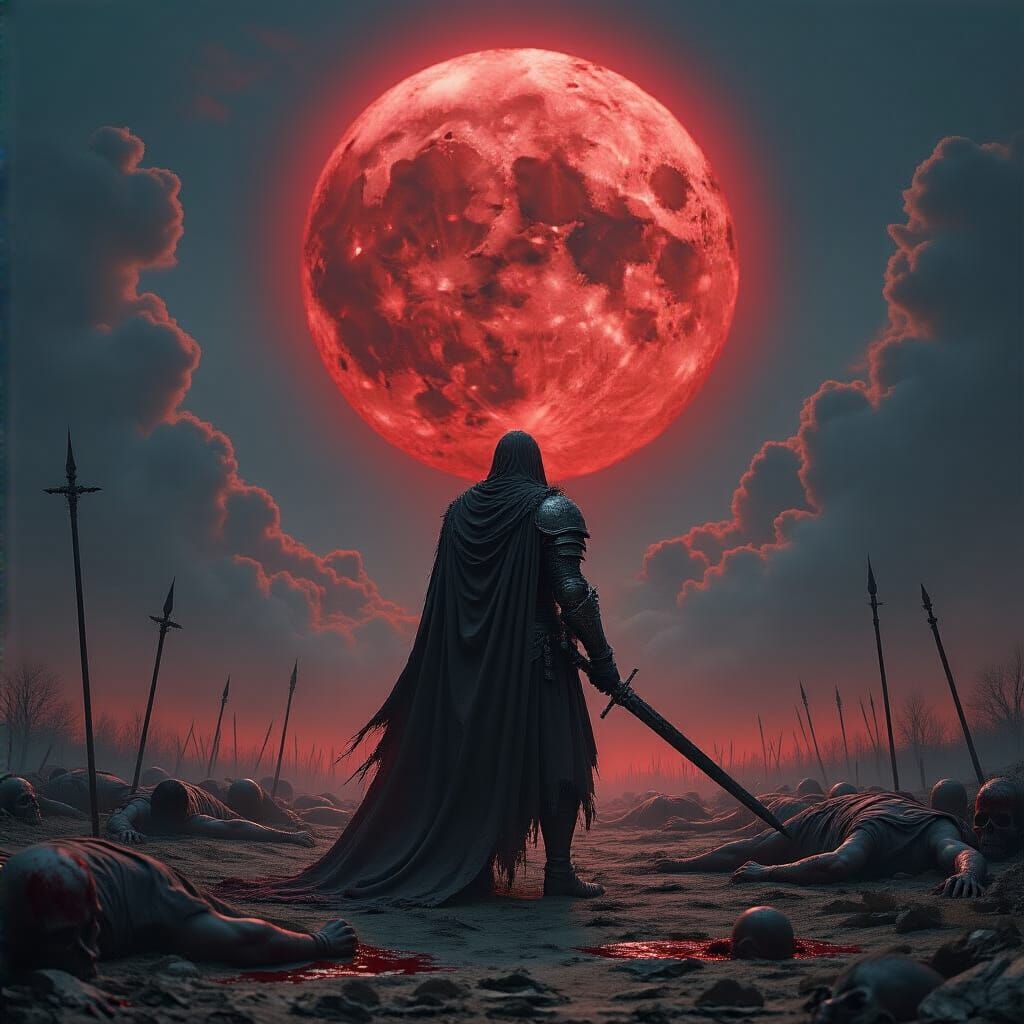 Sarmatian Knight on Blood Moon Battlefield