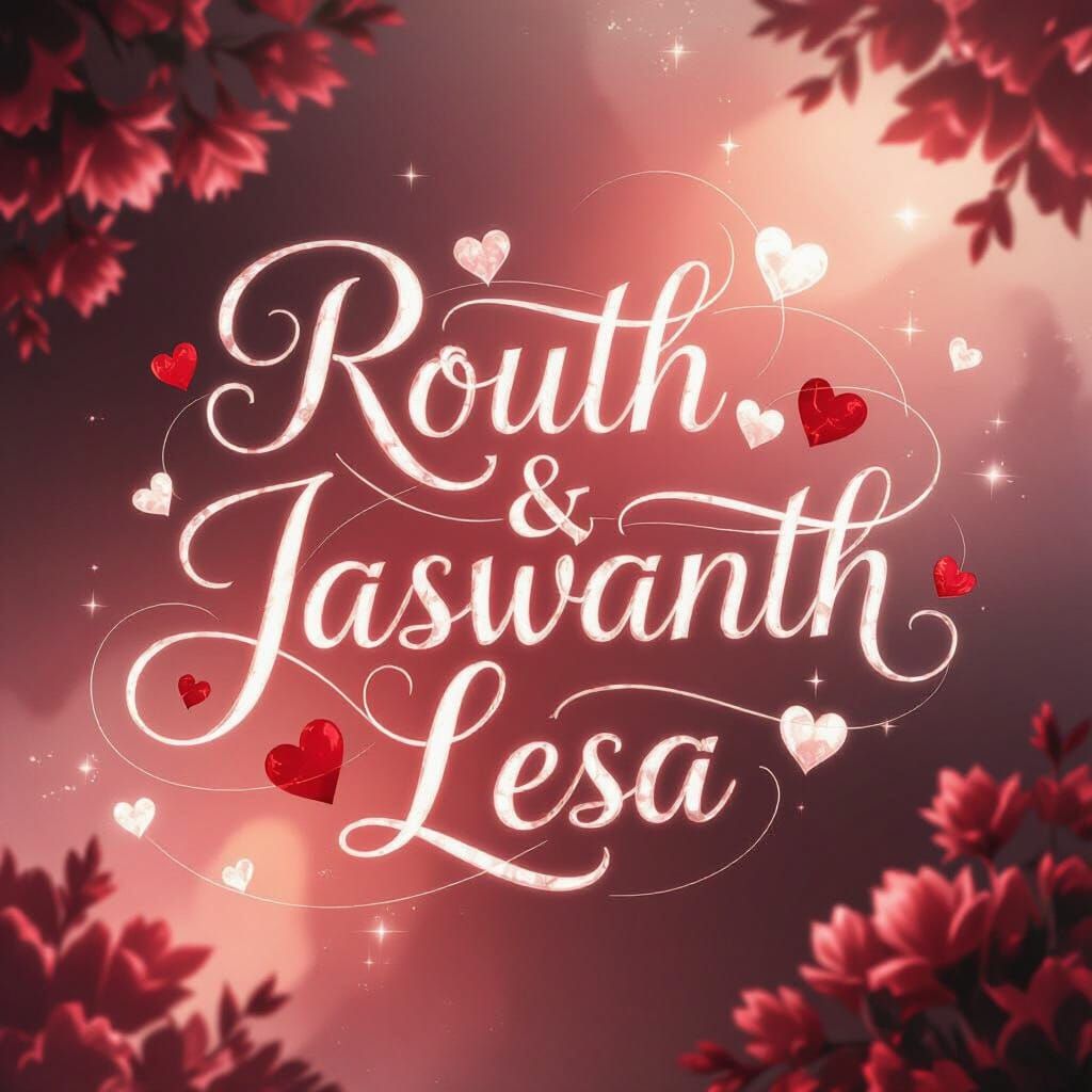 Romantic Names Displayed with Love and Warmth