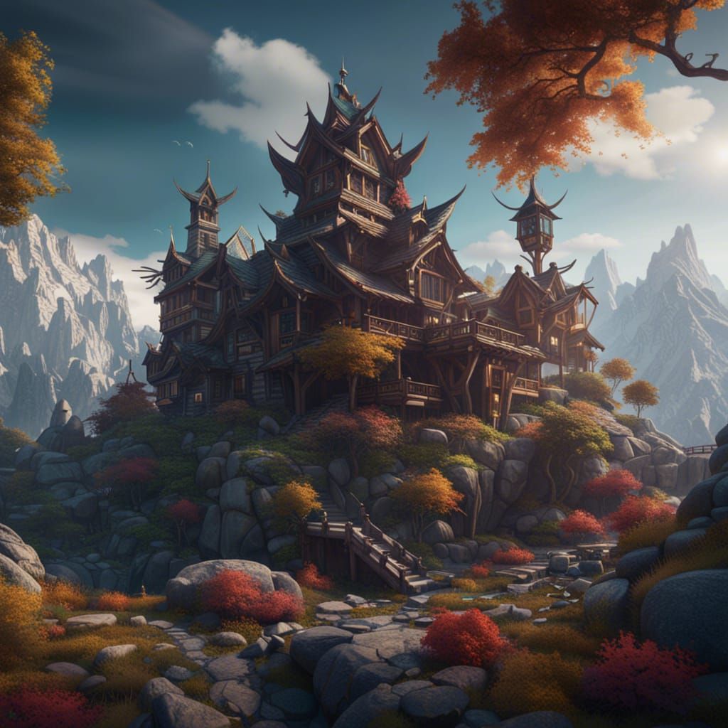 Mountain Vacations: Detailed Matte Painting in 8K