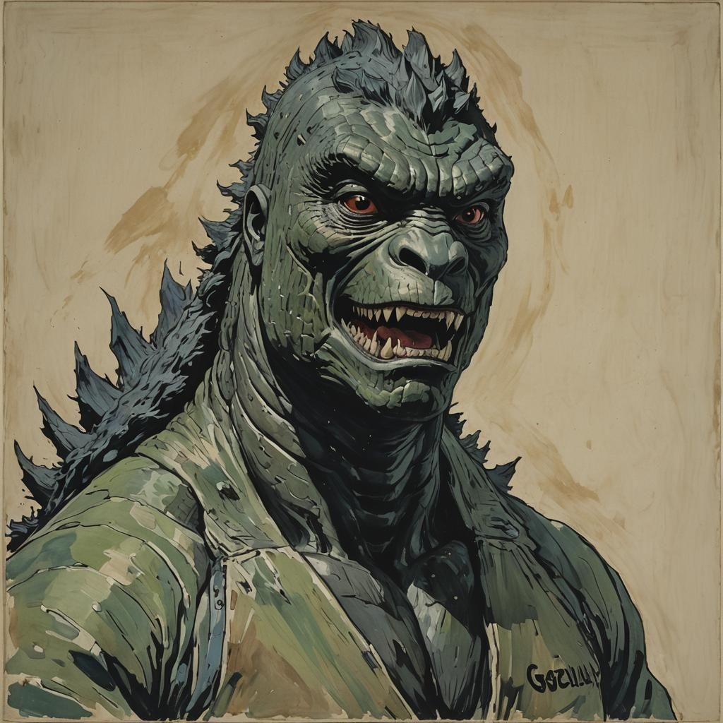 Godzilla's Self-Portrait: A Monster's Artistic Side