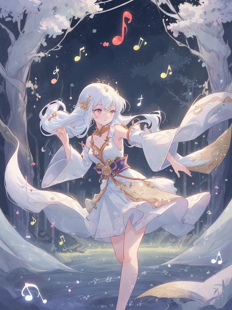 Fox Dancer Shrouded in Magic Motes, Digital Art