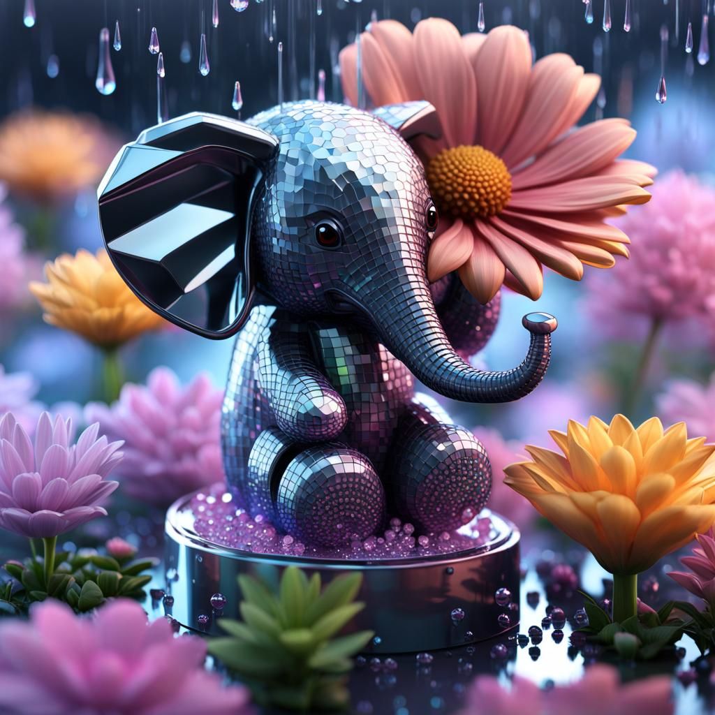 Honeypunk Crystal Chibi Elephant in Wellington Boot