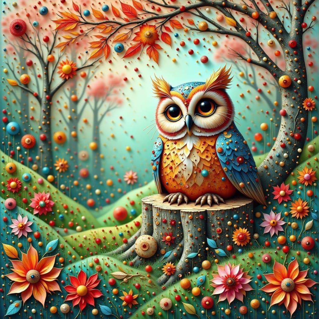 Whimsical Spring Scene with Paper Quilling and Tole Art