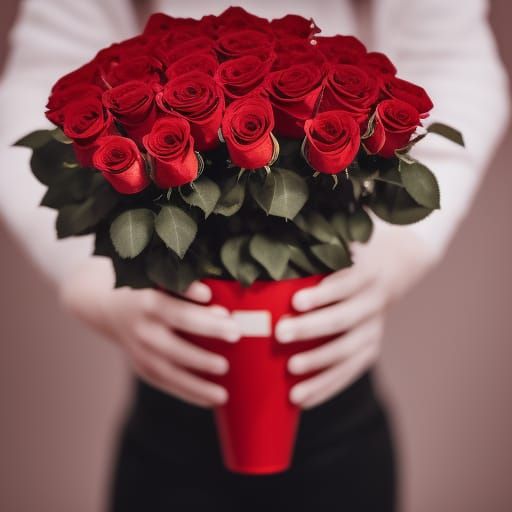 Person Holding Roses in Professional Photography Style