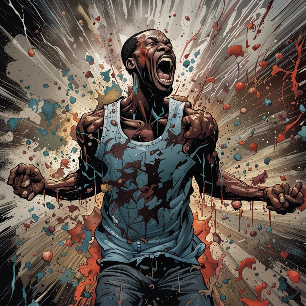 Black Man's Everyday Problems in Comic Book Style
