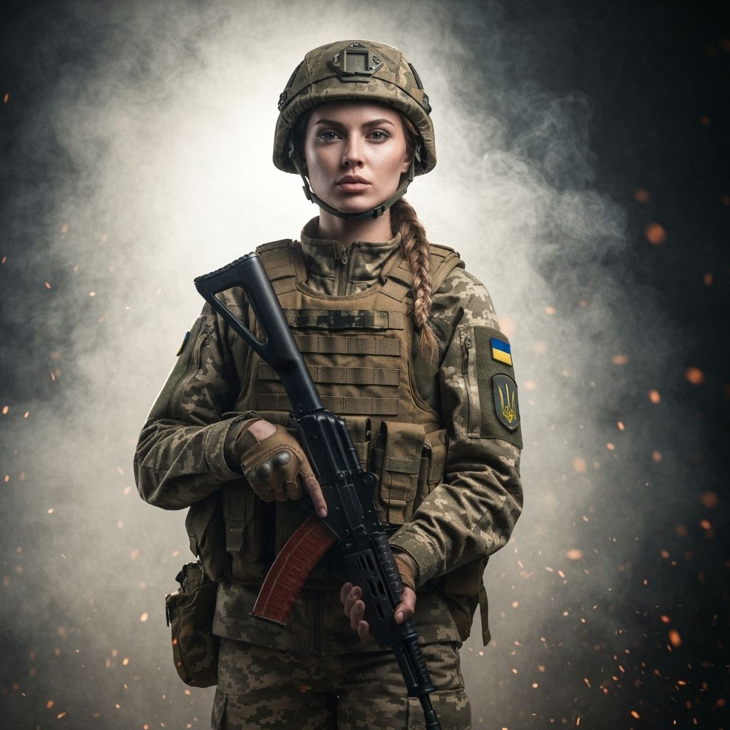 Brave Ukrainian Soldier Stands Ready for Battle