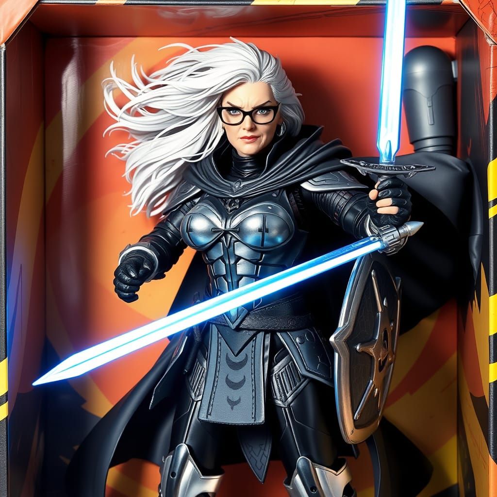 Heroic Elderly Warrior in Dynamic Comic Book Art