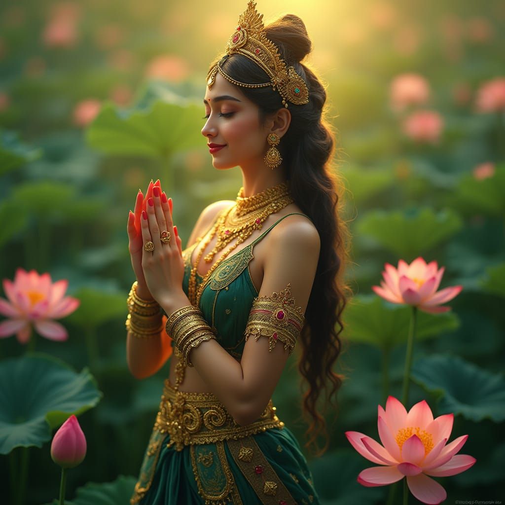 Goddess of Serenity in Golden Splendor