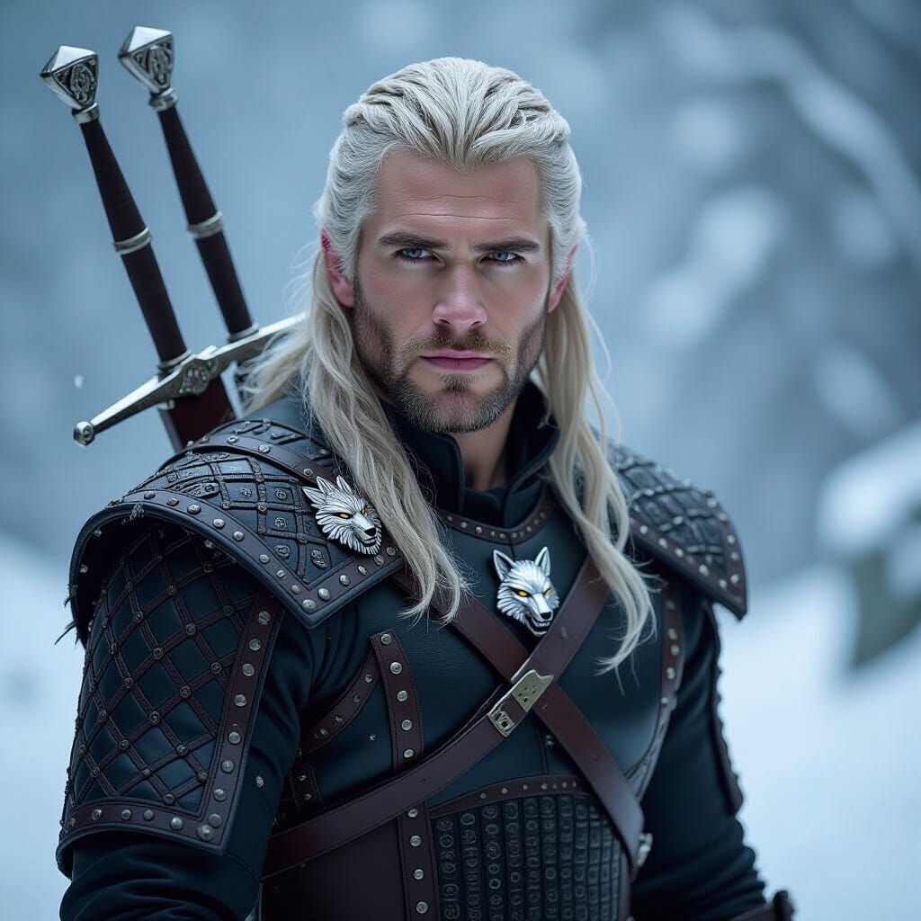 Geralt of Rivia Monster Fight: Digital Painting