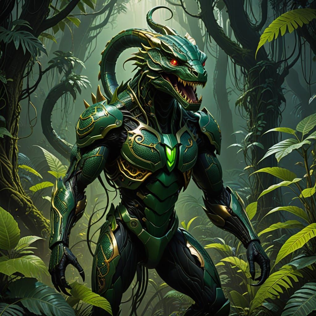 Emerald Serpentoid God of the Jungle