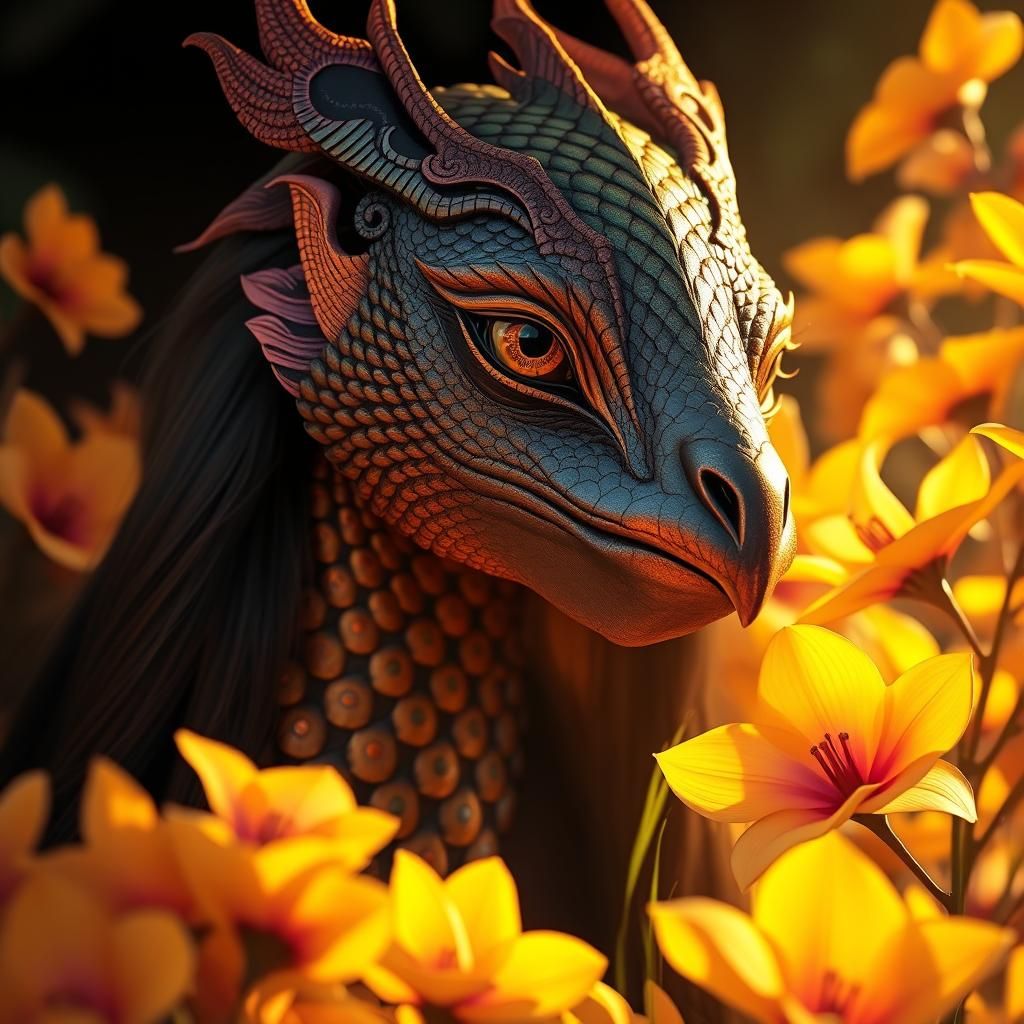 Dragon Peacock Woman in Expressionist Fauvist Style